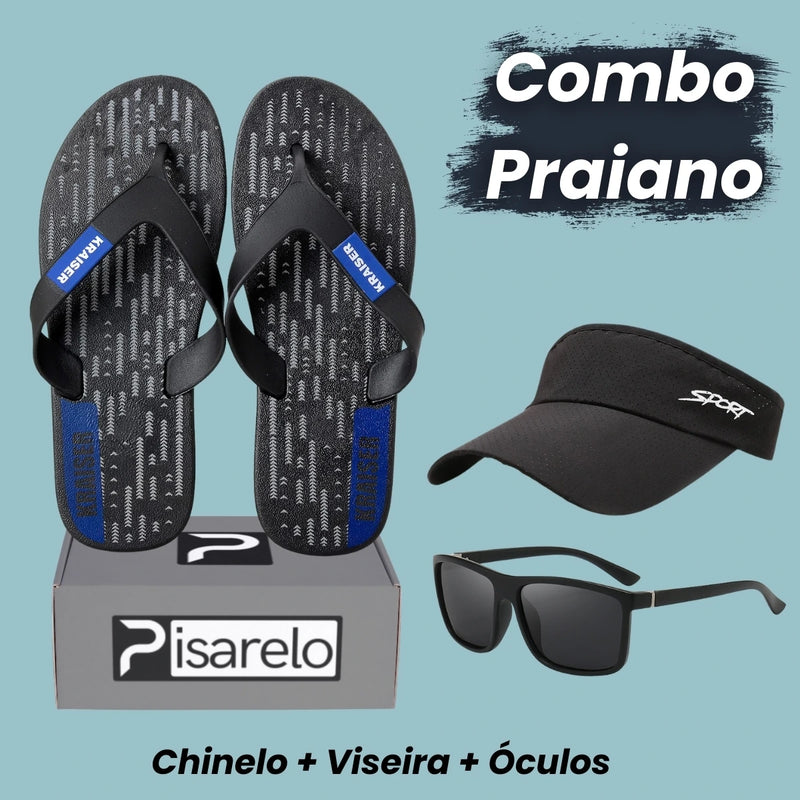 [Combo Praiano] - Chinelo + Viseira + Óculos